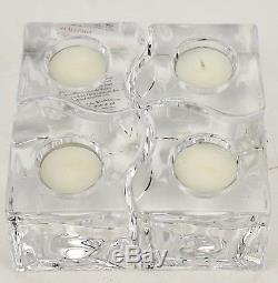 ORREFORS HELEN KRANTZ PUZZLE Heavy Crystal 4-Pack Votive Candle Holders