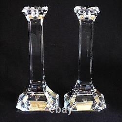 ORREFORS REGINA Lead Crystal 10Candle Holders w Silver Tag