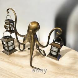 Octopus Centerpiece Candleholders Glass Lantern Coastal 14x18 Beach Decor