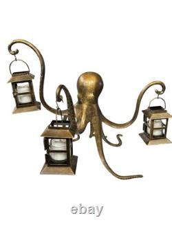 Octopus Centerpiece Candleholders Glass Lantern Coastal 14x18 Beach Decor