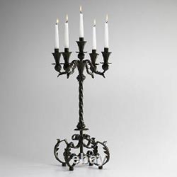 Old World Tuscan Acanthus Iron Scrolls Table Candelabra Candle Holder Cyan 02231