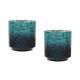 Ombre 6 In. Handcrafted Emerald Glass Hurricane Decor Candle Holders (set Of 2)