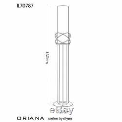 Oriana Floor Standing Candle Holder White/Clear Glass Container Diyas Home