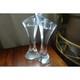 Orrefors Crystal Candle Stick Holder Pair Signed Art Glass Modern Scandinavian