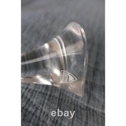 Orrefors Crystal Candle Stick Holder Pair Signed Art Glass Modern Scandinavian