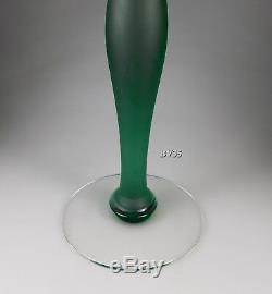 Orrefors Crystal Celeste Candlestick 11 5/8 Holder Solid Green Excellent
