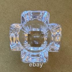 Orrefors Scandinavian Modern Clear Glass Candle Holders Set of 2