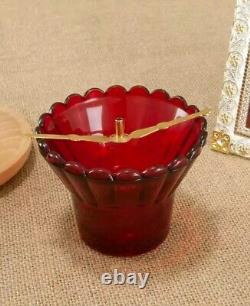 Orthodox Church Single Candle Holder with Red Glass Votive Candle Holder