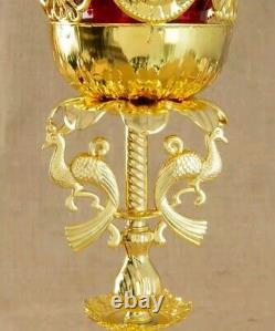 Orthodox Church Single Candle Holder with Red Glass Votive Candle Holder