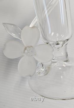 PAIR 1992 Warner Whitfield Dogwood Abstract Art Glass Signed Candlestick Holders