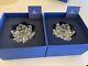 Pair (2) Swarovski Crystal Water Lily Candle Holders 7600 123 000 Price For Both