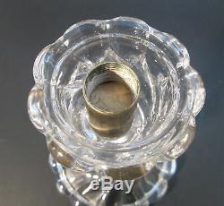 PAIR BACCARAT France Crystal BAMBOUS SWIRL Hurricane Candlestick Candle Lamps