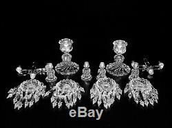 PAIR OF MAGNIFICENT Two LIGHT BACCARAT CRYSTAL CANDELABRA/CANDLE HOLDER