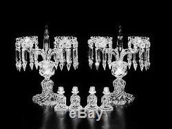 PAIR OF MAGNIFICENT Two LIGHT BACCARAT CRYSTAL CANDELABRA/CANDLE HOLDER