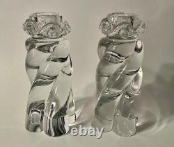PAIR Vintage Baccarat Aladin Crystal Glass Candle Holders ca 1950s EXCELLENT