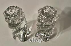 PAIR Vintage Baccarat Aladin Crystal Glass Candle Holders ca 1950s EXCELLENT