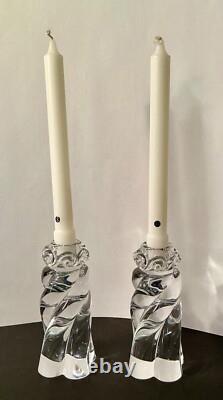 PAIR Vintage Baccarat Aladin Crystal Glass Candle Holders ca 1950s EXCELLENT