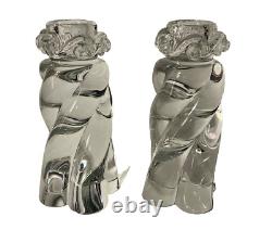 PAIR Vintage Baccarat Aladin Crystal Glass Candle Holders ca 1950s EXCELLENT