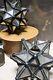 Pair Vintage Mirror Glass Moravian Star Moroccan Candle Holder Geometric