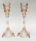 Pair Of French Portieux Vallerysthal Bavard Pink Dolphin Candlesticks 11.5