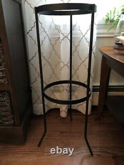 PARTYLITE SEVILLE 3-WICK WROUGHT IRON CANDLE STAND withHURRICANE GLASS CANDLEHOLDE