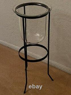 PARTYLITE SEVILLE 3-Wick Candle Stand withHurricane Glass & Decor EUC RETIRED