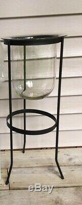 PARTYLITE Seville Glass Insert 3-Wick Candle Holder & Metal Stand