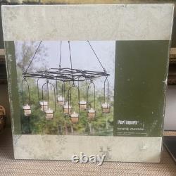 PIER 1 IMPORTS Large Iron Grid 9 Votive/Tea Candle Chandelier New In Box