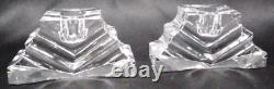PR. VTG SIGNED BACCARAT CRYSTAL ART GLASS Gairland CANDLE HOLDERS Flawless