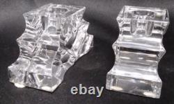 PR. VTG SIGNED BACCARAT CRYSTAL ART GLASS Gairland CANDLE HOLDERS Flawless