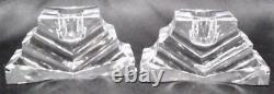 PR. VTG SIGNED BACCARAT CRYSTAL ART GLASS Gairland CANDLE HOLDERS Flawless