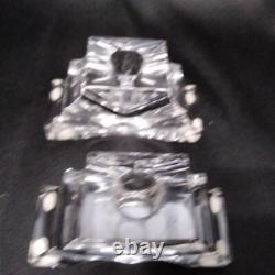 PR. VTG SIGNED BACCARAT CRYSTAL ART GLASS Gairland CANDLE HOLDERS Flawless