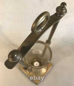 PV04892 Vintage Heavy Brass Nautical 19 Candle Holder with Glass Hurricane PAIR