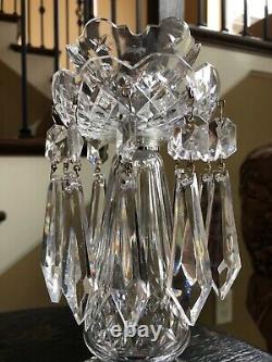 Pair 10 Waterford Crystal C1 Candelabra Candlestick Holders Bobeche 10 Prisms