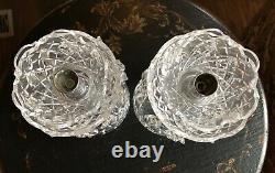 Pair 10 Waterford Crystal C1 Candelabra Candlestick Holders Bobeche 10 Prisms