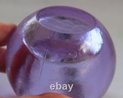 Pair 2 Glow Bug Fire & Light Neodymium Art Glass Purple Lavender candle holders