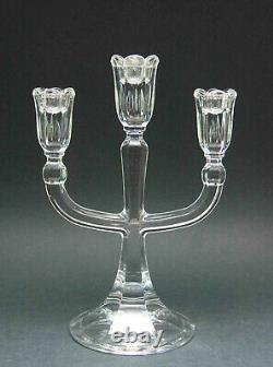 Pair 2 Waterford Crystal Candelabra Candle Holder Marquis 3 Arm