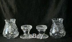 Pair (2) Waterford Society WS 1997 Jim O'Leary Hurricane Lamp Candle Holders