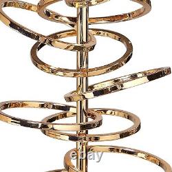 Pair 20 Modern Art Deco Gold Metal Rings Pillar Candle Holders Uttermost 17517