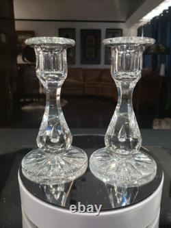 Pair 6 Candlesticks Candle Holders American Brilliant cut Glass crystal Tuthill