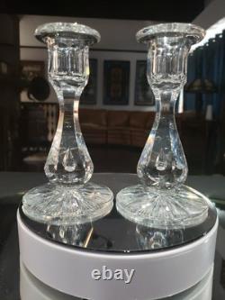 Pair 6 Candlesticks Candle Holders American Brilliant cut Glass crystal Tuthill