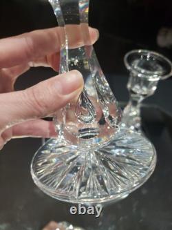 Pair 6 Candlesticks Candle Holders American Brilliant cut Glass crystal Tuthill
