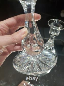 Pair 6 Candlesticks Candle Holders American Brilliant cut Glass crystal Tuthill
