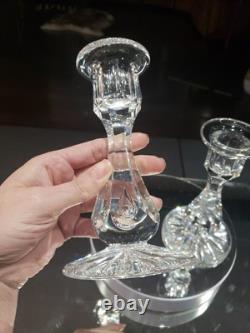 Pair 6 Candlesticks Candle Holders American Brilliant cut Glass crystal Tuthill