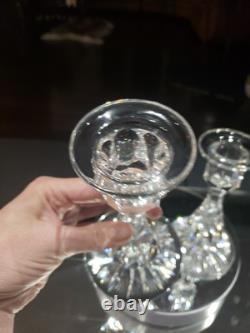 Pair 6 Candlesticks Candle Holders American Brilliant cut Glass crystal Tuthill