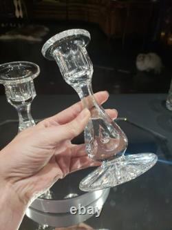 Pair 6 Candlesticks Candle Holders American Brilliant cut Glass crystal Tuthill