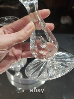 Pair 6 Candlesticks Candle Holders American Brilliant cut Glass crystal Tuthill