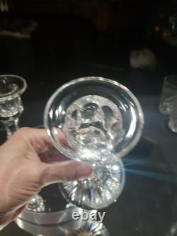Pair 6 Candlesticks Candle Holders American Brilliant cut Glass crystal Tuthill