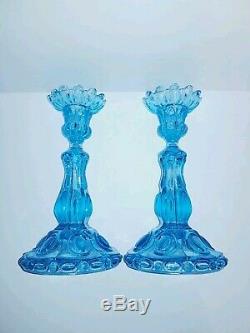 Pair Antique Baccarat Glass Candlesticks French France