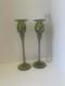 Pair Art Glass Candle Holders